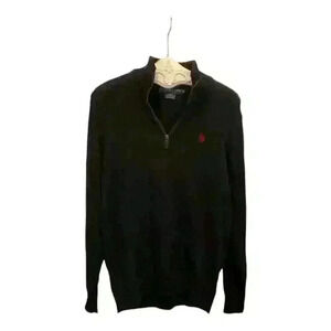 Polo Men's Navy 1/4 zip High Neck Sweater Size M Long Sleeve